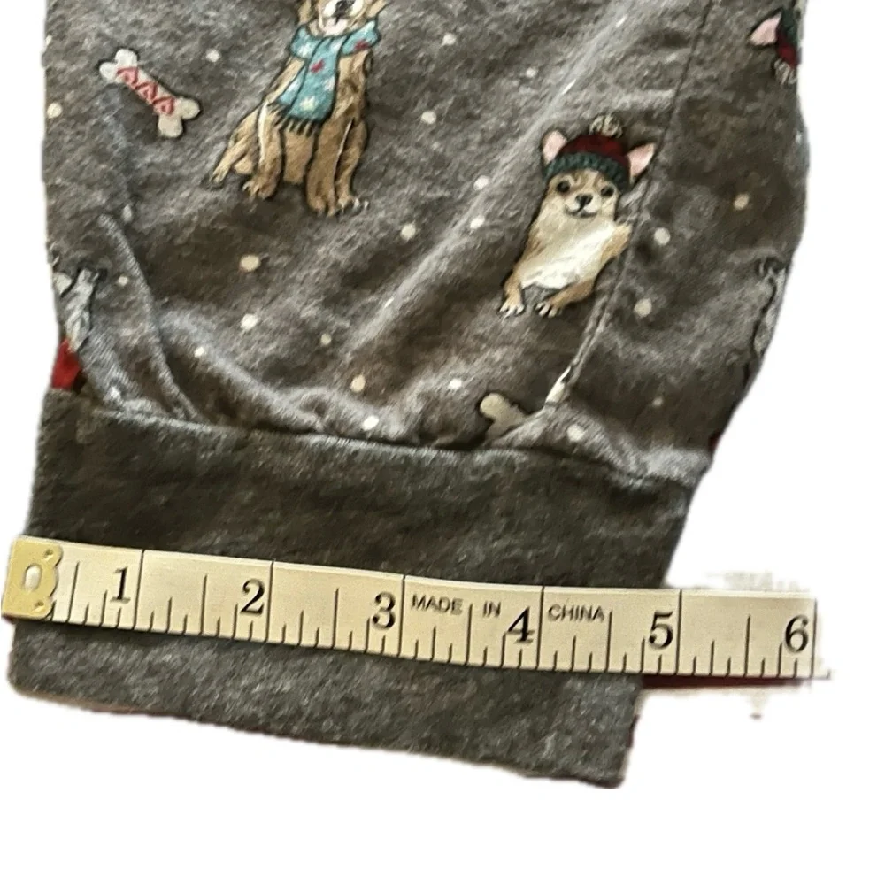 Kids children girls pajama bottoms dogs pockets size L/G 12-14